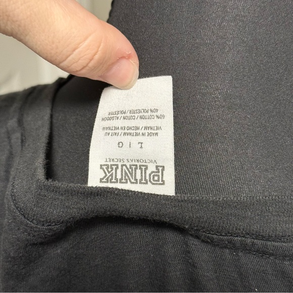 SOLD Victoria's Secret PINK Charcoal Leopard sequin Long Sleeve Tee - Picture 5 of 5